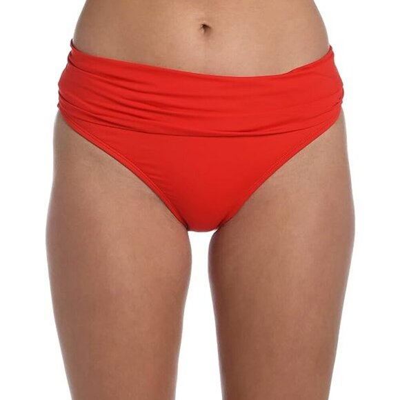 La Blanca 'Island Goddess' Shirred-Band Bikini Swimsuit Bottom, Cherry - Picture 1 of 2